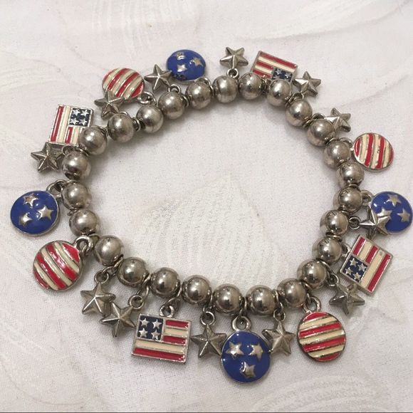 Vintage Stars And Stripes Charm Bracelet - Picture 2 of 3